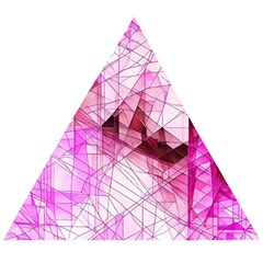 Pink Abstract Lineart Wooden Puzzle Triangle