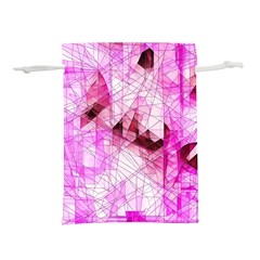 Pink Abstract Lineart Lightweight Drawstring Pouch (l)