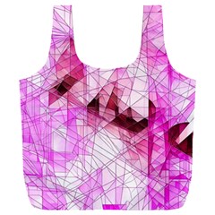 Pink Abstract Lineart Full Print Recycle Bag (xxl)