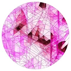 Pink Abstract Lineart Round Trivet