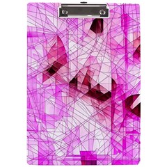 Pink Abstract Lineart A4 Acrylic Clipboard by Maspions