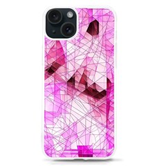 Pink Abstract Lineart Iphone 15 Tpu Uv Print Case by Maspions