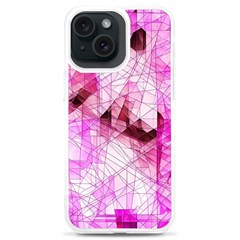 Pink Abstract Lineart Iphone 15 Plus Tpu Uv Print Case by Maspions