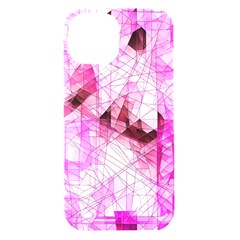 Pink Abstract Lineart Iphone 15 Black Uv Print Pc Hardshell Case by Maspions