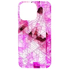 Pink Abstract Lineart Iphone 15 Pro Max Black Uv Print Pc Hardshell Case by Maspions