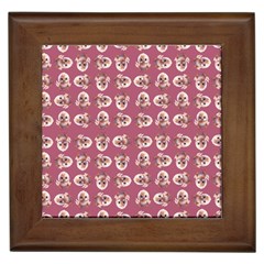 Whimsy Chickens Pattern Framed Tile by dflcprintsclothing