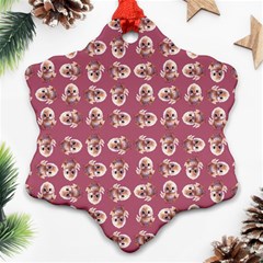 Whimsy Chickens Pattern Ornament (snowflake)