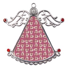 Whimsy Chickens Pattern Metal Angel With Crystal Ornament