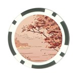 Pastel Nature , Art, Blue, Cute, Nature, Pink Poker Chip Card Guard Front