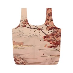 Pastel Nature , Art, Blue, Cute, Nature, Pink Full Print Recycle Bag (m) by kyorashop23