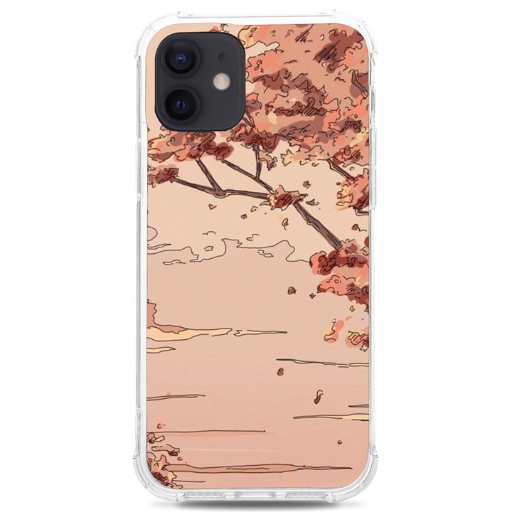 Pastel Nature , Art, Blue, Cute, Nature, Pink iPhone 12/12 Pro TPU UV Print Case