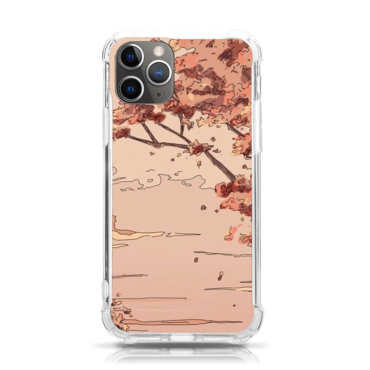 Pastel Nature , Art, Blue, Cute, Nature, Pink iPhone 11 Pro 5.8 Inch TPU UV Print Case