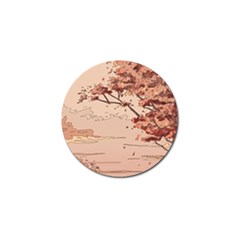 Pastel Nature , Art, Blue, Cute, Golf Ball Marker (4 Pack) by kyorashop23