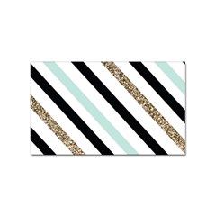 Pattern, Black, Blue, Gold, Lines, Stripes Sticker (rectangular) by kyorashop23