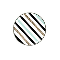 Pattern, Black, Blue, Gold, Lines, Stripes Hat Clip Ball Marker (4 Pack) by kyorashop23