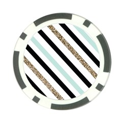 Pattern, Black, Blue, Gold, Lines, Stripes Poker Chip Card Guard