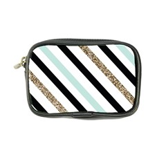 Pattern, Black, Blue, Gold, Lines, Stripes Coin Purse by kyorashop23