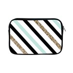 Pattern, Black, Blue, Gold, Lines, Stripes Apple iPad Mini Zipper Cases Front