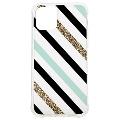 Pattern, Blue, Gold, Lines, Stripes Iphone 12/12 Pro Tpu Uv Print Case by kyorashop23