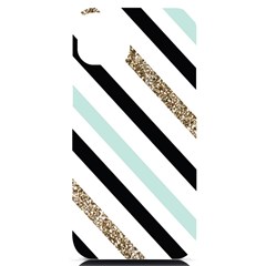 Pattern, Blue, Gold, Lines, Stripes Iphone 14 Plus Black Uv Print Case by kyorashop23