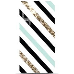 Pattern, Blue, Gold, Lines, Stripes Samsung Galaxy S24 Ultra 6 9 Inch Black Tpu Uv Case by kyorashop23