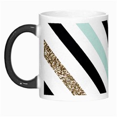 Pattern, Blue, Gold, Lines, Stripes Morph Mug by kyorashop23