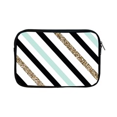 Pattern, Blue, Gold, Lines, Stripes Apple Ipad Mini Zipper Cases