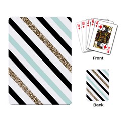 Pattern, Blue, Gold, Lines, Stripes Playing Cards Single Design (rectangle)