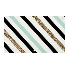 Pattern, Blue, Gold, Lines, Stripes Banner And Sign 5  X 3  by kyorashop23