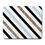 Pattern, Blue, Gold, Lines, Stripes Large Mousepad Front