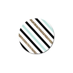 Pattern, Blue, Gold, Lines, Stripes Golf Ball Marker (10 Pack) by kyorashop23