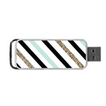 Pattern, Blue, Gold, Lines, Stripes Portable USB Flash (One Side) Front