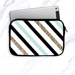 Pattern, Blue, Gold, Lines, Stripes Apple Ipad Mini Zipper Cases by kyorashop23