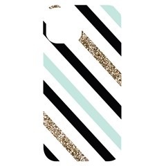 Pattern, Blue, Gold, Lines, Stripes Iphone 14 Black Uv Print Case by kyorashop23