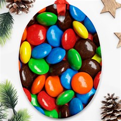 Colorful Candy Background, Close-up Ornament (oval)