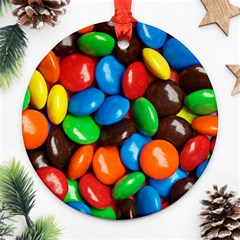 Colorful Candy Background, Close-up Round Ornament (two Sides)