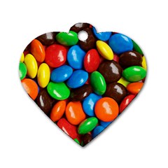 Colorful Candy Background, Close-up Dog Tag Heart (one Side) by kyorashop23