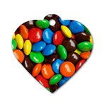 Colorful Candy Background, Close-up Dog Tag Heart (One Side) Front