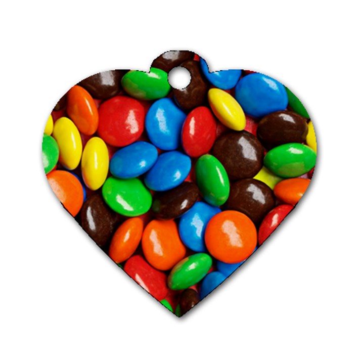 Colorful Candy Background, Close-up Dog Tag Heart (One Side)