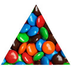 Colorful Candy Background, Close-up Wooden Puzzle Triangle