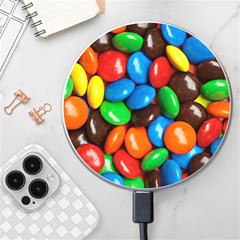 Colorful Candy Background, Close-up Wireless Fast Charger(white) by kyorashop23