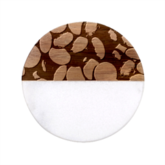 Colorful Candy Background, Close-up Classic Marble Wood Coaster (round) 