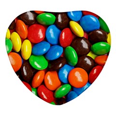 Colorful Candy Background, Close-up Heart Glass Fridge Magnet (4 Pack) by kyorashop23