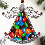 Colorful Candy Background, Close-up Metal Angel with Crystal Ornament Front