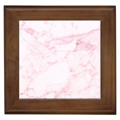 Pink Marble, Gold, Marble, Pattern, Pink, Rose Framed Tile by kyorashop23