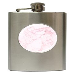 Pink Marble, Gold, Marble, Pattern, Pink, Rose Hip Flask (6 Oz) by kyorashop23