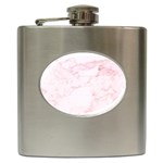 Pink Marble, Gold, Marble, Pattern, Pink, Rose Hip Flask (6 oz) Front