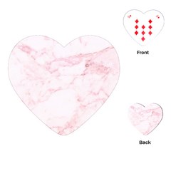 Pink Marble, Gold, Marble, Pattern, Pink, Rose Playing Cards Single Design (heart)