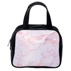 Pink Marble, Gold, Marble, Pattern, Pink, Rose Classic Handbag (one Side)