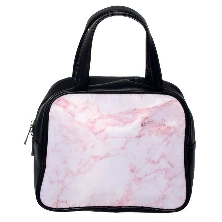 Pink Marble, Gold, Marble, Pattern, Pink, Rose Classic Handbag (One Side)